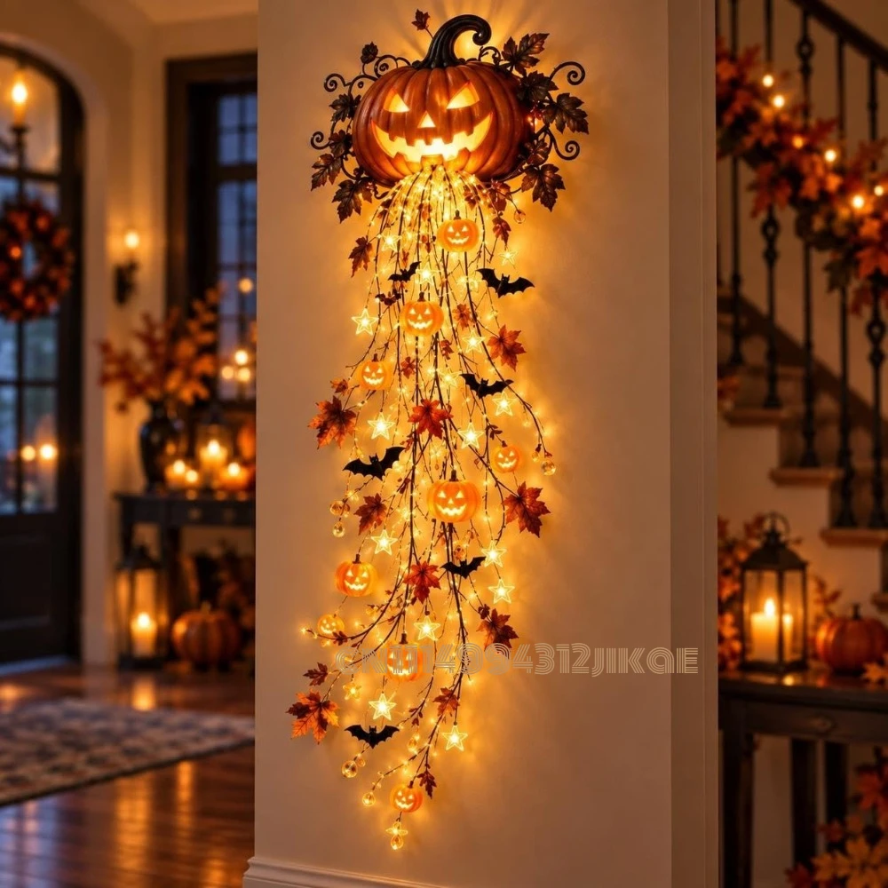Halloween Led String Lights Orange - Şık Cadılar Bayramı Temalı Duvar Işık