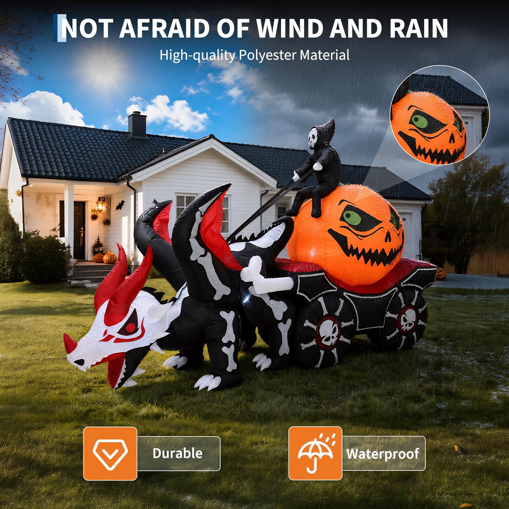 8,9 FT Uzunluğunda, LED Işıkla - Halloween Pumpkin Decor Led incelemesi ve fiyatı
