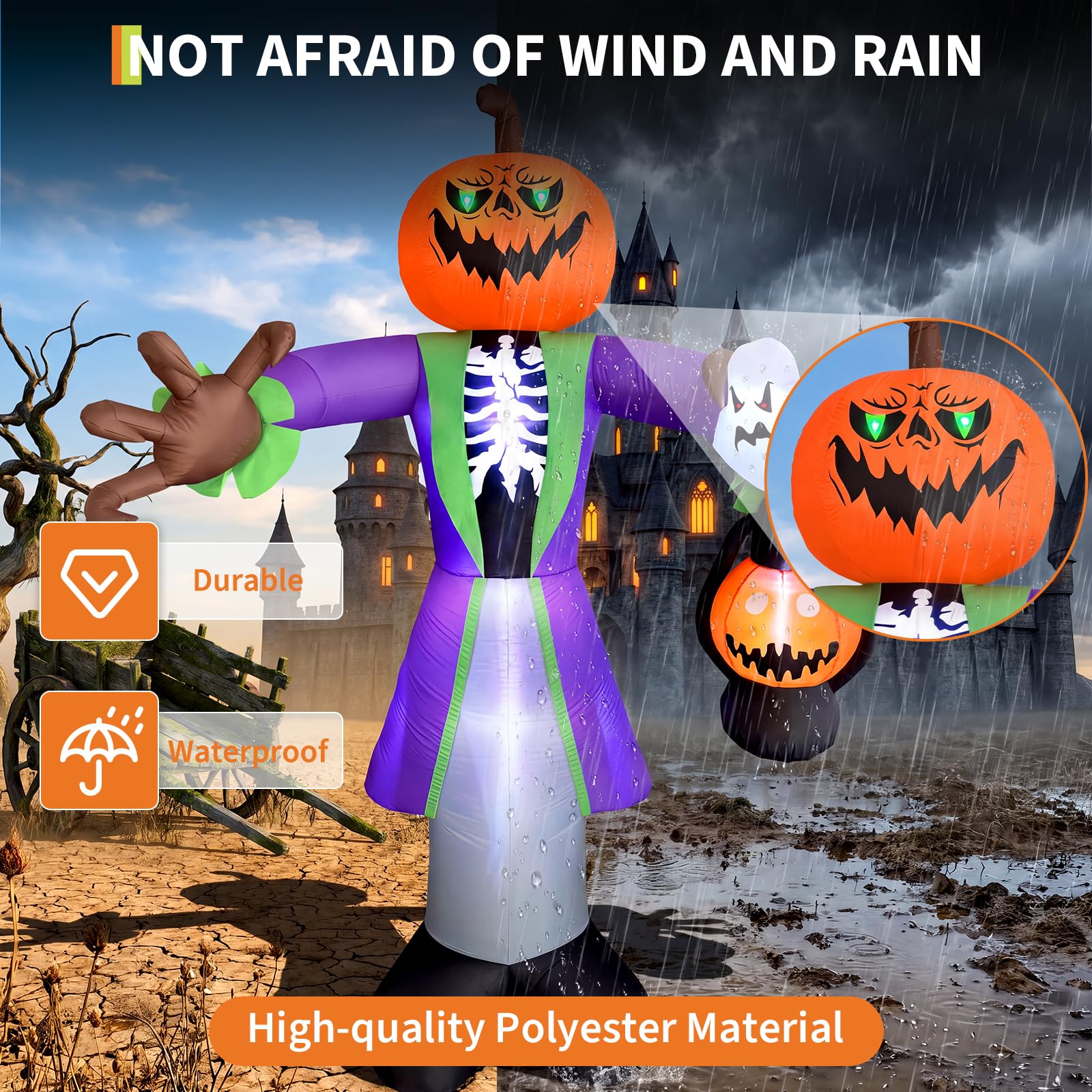 8 fit boyutunda, LED fenerli,  - Halloween Pumpkin Decor Led incelemesi ve fiyatı